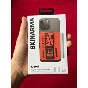 Skinarma Spunk картхолдер с выдвижной подставкой, магнитный держатель для карт, подставка для смартфона, оранжевый