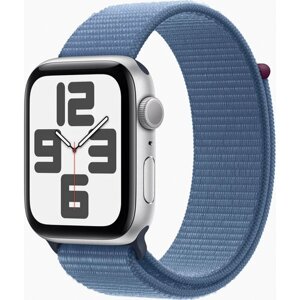 Смарт-часы Apple Watch SE 2023 A2723 44мм OLED корп. серебристый Nike Sport Loop рем. синий (MRW03LL/A