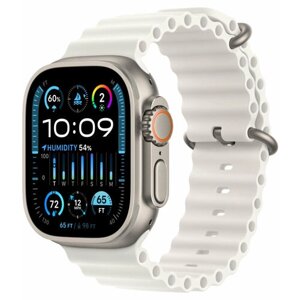 Смарт часы Apple Watch Ultra 2 49 мм, корпус из титана, ремешок Ocean Band белый