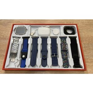 Смарт часы, умные часы smart watch, набор 7+1+1 часы, наушник, силиконовый чехол