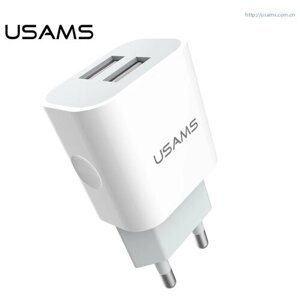 Сзу USB 2.4A 2 выхода USAMS US-CC023 белый