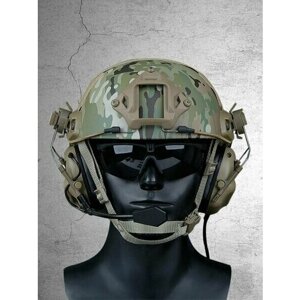 Тактические наушники для стрельбы Headset V с гарнитурой микрофоном/для каски или шлема