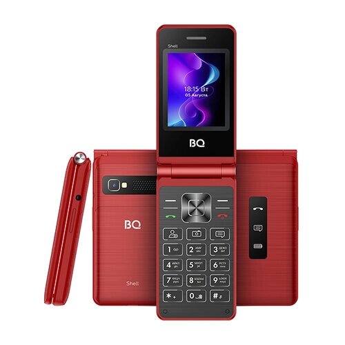 Телефон BQ 2411 Shell, 2 SIM, красный