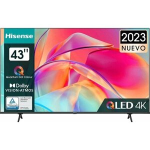 Телевизор Hisense 43E7KQ, 43", QLED, 4K Ultra HD, Vidaa, черный