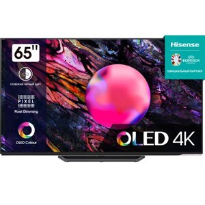 Телевизор hisense 65" OLED/4K/UHD 3840x2160 TV bluetooth wi-fi direct VIDAA черный 65A85K