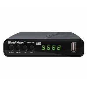 TV-тюнер World Vision T644 D2 (DVB-T/T2, DVB-C и FM радио), черный
