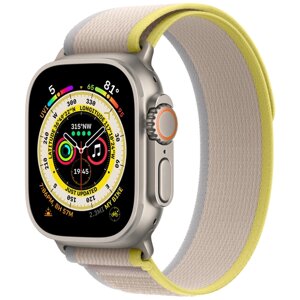 Умные часы Apple Watch Ultra 49 мм Titanium Case GPS + Cellular, титановый/желто-бежевый Trail Loop