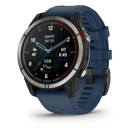 Умные часы Garmin Quatix 7 Sapphire 47 мм, черный/синий