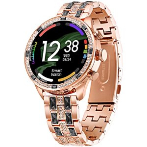 Умные часы женские Smart Watch GEN 12, Смарт-часы для женщин 2023, 2 ремешка, iOS, Android, Bluetooth, Золото/Черный, WinStreak