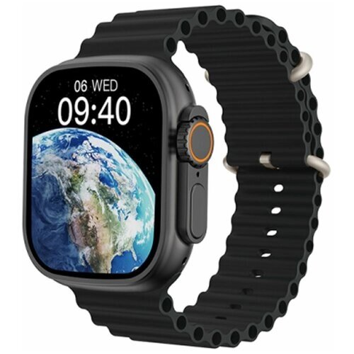 Умные Смарт-часы Wiwu SW01 Ultra Smart Watch черный корпус с черным спортивным ремешком