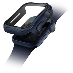 Uniq для Apple Watch 4/5/6/SE 40 mm чехол TORRES +9H glass Anti-microbial Blue