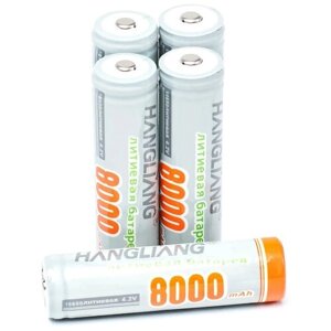 Универсальный аккумулятор 18650 4.2V 8000mAh Li-ion Hangliang, 5 шт.