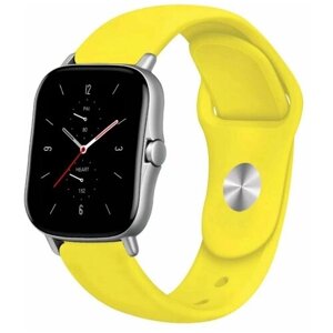 Универсальный силиконовый ремешок для смарт-часов Xiaomi, Amazfit, Huawei, Samsung Galaxy Watch, Garmin 22 мм, желтый