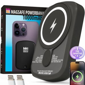 Внешний аккумулятор Luckroute MagSafe Power Bank 10000 mAh для iPhone, черный