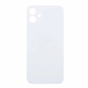 Задняя крышка для Apple iPhone 12 (стекло, широкий вырез под камеру) (белая)