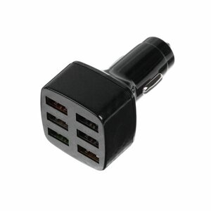 Зарядное устройство, 6 USB 3,1 А, черный, с подсветкой (комплект из 4 шт)