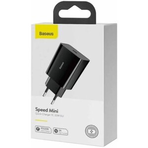Зарядное устройство BASEUS Speed Mini USB-C, 3A, 20W, черный