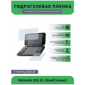 Защитная глянцевая гидрогелевая плёнка на дисплей игровой консоли Nintendo 2DS XL (Small Screen), глянцевая