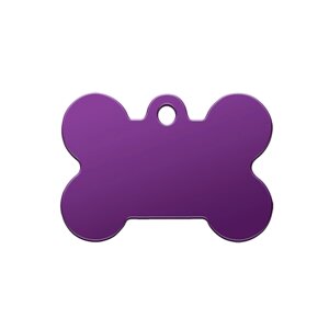 Адресник для кошек и собак Косточка большая фиолетовая