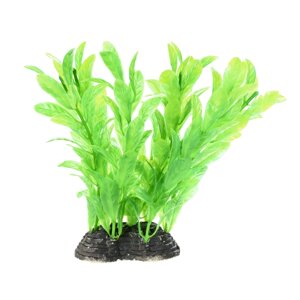 AquaFantasy Растение зеленое с листьями 6*5*10см