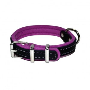 Аркон Ошейник для собак Фетр, обхват шеи 20-28 см, ширина 1,6 см, черно-фиолетовый