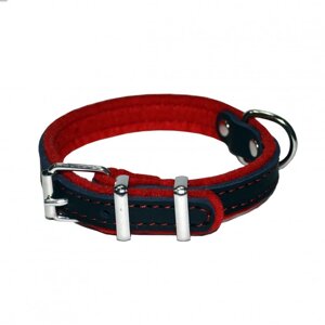 Аркон Ошейник для собак Фетр, обхват шеи 20-28 см, ширина 1,6 см, черно-красный