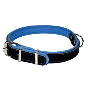 Аркон Ошейник для собак Фетр, обхват шеи 37-51 см, ширина 2,5 см, черно-голубой