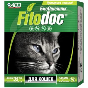 АВЗ Fitodoc Био-Ошейник репеллентный от блох и клещей для кошек, 35 см