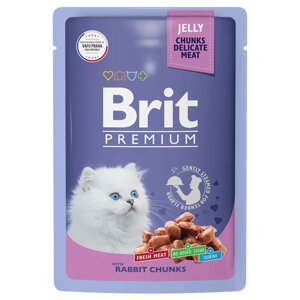 Brit Premium пауч для котят кролик в желе, 85 гр