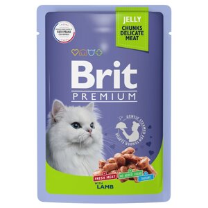 Brit Premium пауч для взрослых кошек ягненок в желе, 85 гр