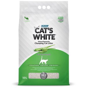 Cat's White Наполнитель комкующийся с ароматом Алоэ вера для кошачьего туалета, 10 л