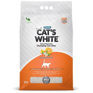 Cat's White Наполнитель комкующийся с ароматом Апельсина для кошачьего туалета, 10 л