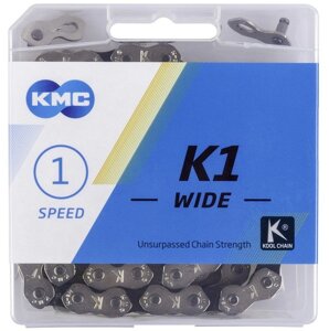 Цепь велосипедная KMC BMX 1/2"х1/8" K1 KOOL, 100 звеньев, 9,4 мм, с замком, 1 скорость, 5-303795