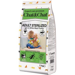 Chat&Chat Adult Sterilized Сухой корм для стерилизованных кошек, с белым мясом птицы, 2 кг