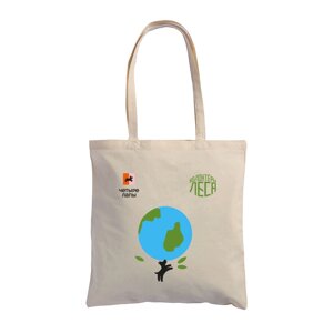 Четыре Лапы Сумка хлопковая для шоппинга Carryme Волонтёры леса, земной шар, 140 г/м2, натуральный