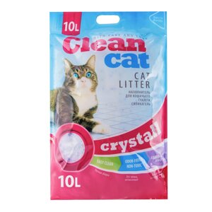 Clean Cat Crystall наполнитель для кошачьего туалета, силикагелевый, впитывающий, 10 л