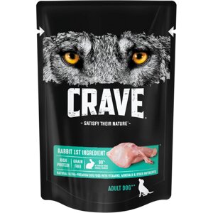 Crave Корм консервированный полнорационный для собак всех пород старше 1 года с кроликом, 85 г