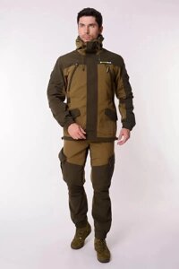 Демисезонный костюм для охоты и рыбалки ONERUS Горный -5 (Брезент, темный хаки) Флис подклад