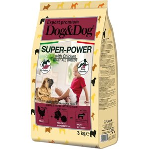 Dog&Dog Super-Power Сухой корм для собак, с курицей, 3 кг