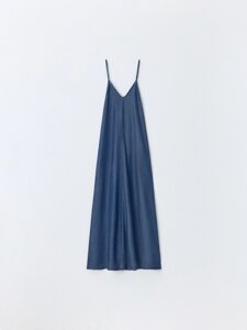Джинсовое платье макси из тенселя премиум качества