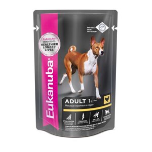 Eukanuba Adult all breed влажный корм для взрослых собак всех пород, с курицей в соусе, 100г