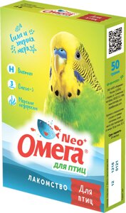 Фармакс Омега Neo+ Лакомство мультивитаминное для птиц с биотином, 50 гр.