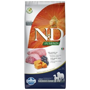 Farmina N&D PUMPKIN сухой корм для собак средних и крупных пород, с ягненком, тыквой и черникой, 12кг