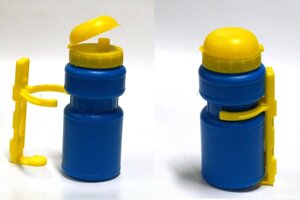 Фляга велосипедная JOY KIE, 250мл, пластик, с клапаном и креплением в комплекте, голубая, HL-WB15+BC12