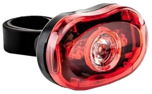 Фонарь велосипедный задний JOY KIE, красный, 1 светодиод (0,5Вт), 3 режима, батарейки ААА в комплекте, XC-305L black