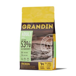 Grandin Fresh Meat Сухой корм для собак мелких пород, с курицей, 1,5 кг