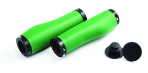 Грипсы велосипедные CLARK`S CS-003, силикон, эргономичные, 130 мм, антискользящие, 2 фиксатора, зеленый, 3-427