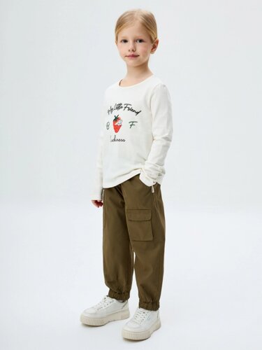 Хлопковые брюки карго для девочек