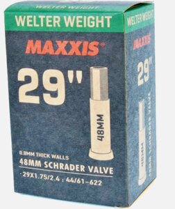 Камера велосипедная maxxis welter weight, 29"X1.75/2.4, 44/61-622, 0.8 мм, LSV48 (B-C), EIB00140700