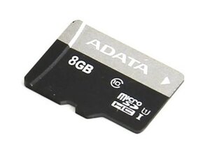 Карта памяти ADATA 8Gb (HC), с переходником SD